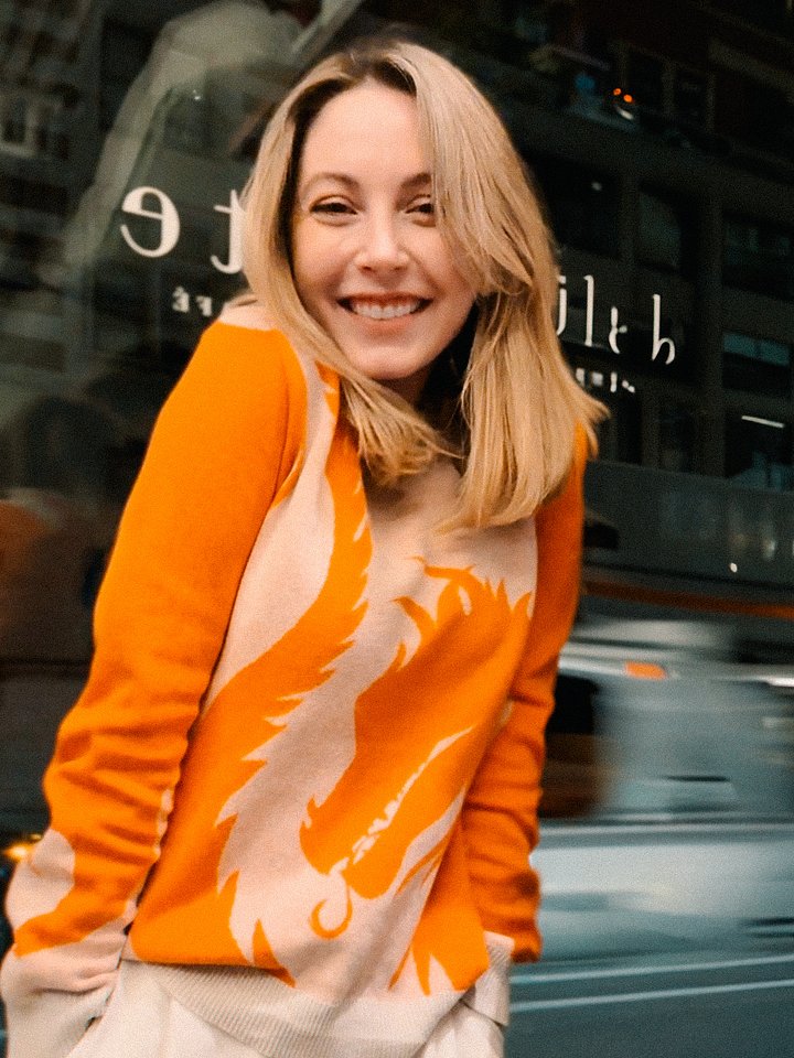 'Classy Classic Fantasy' Knitted Sweater [ORANGE] product image (2)