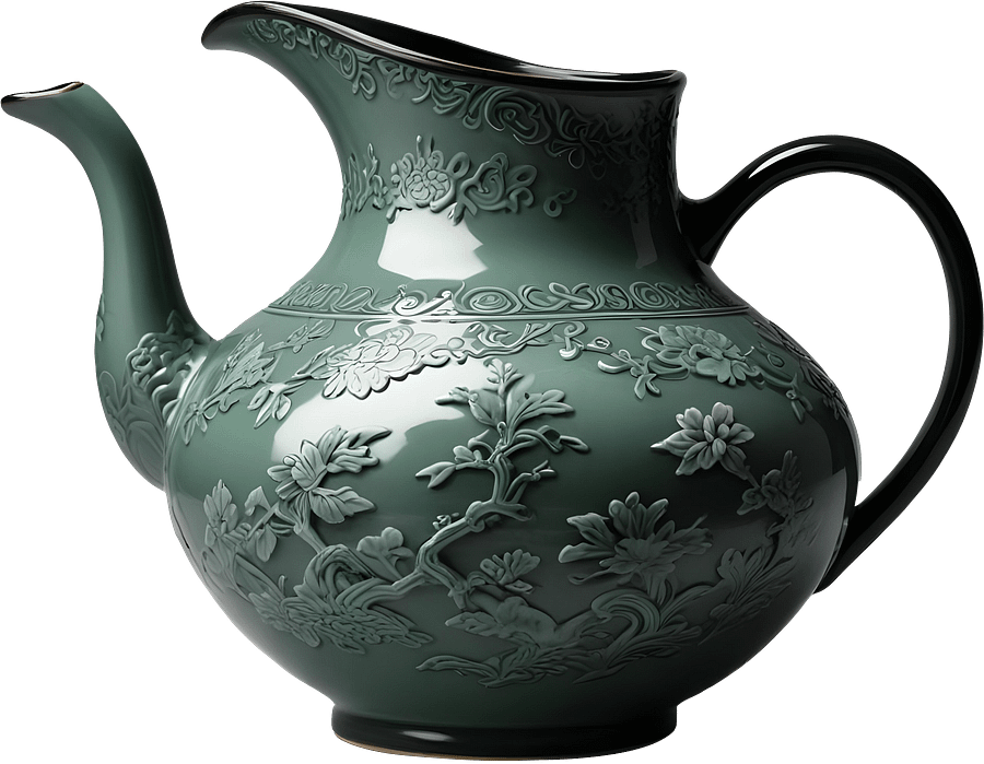 Chinese Art – Celadon Teapot for Refined Design Projects PNG product image (1)