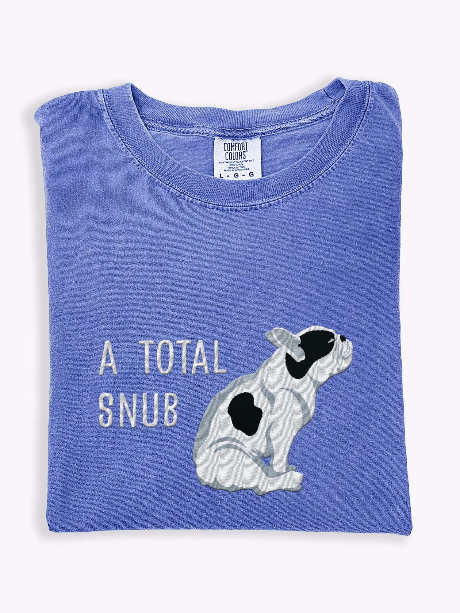 A Total Snub T-Shirt(Embroidered) of a French Bulldog(Pied Black) product image (1)