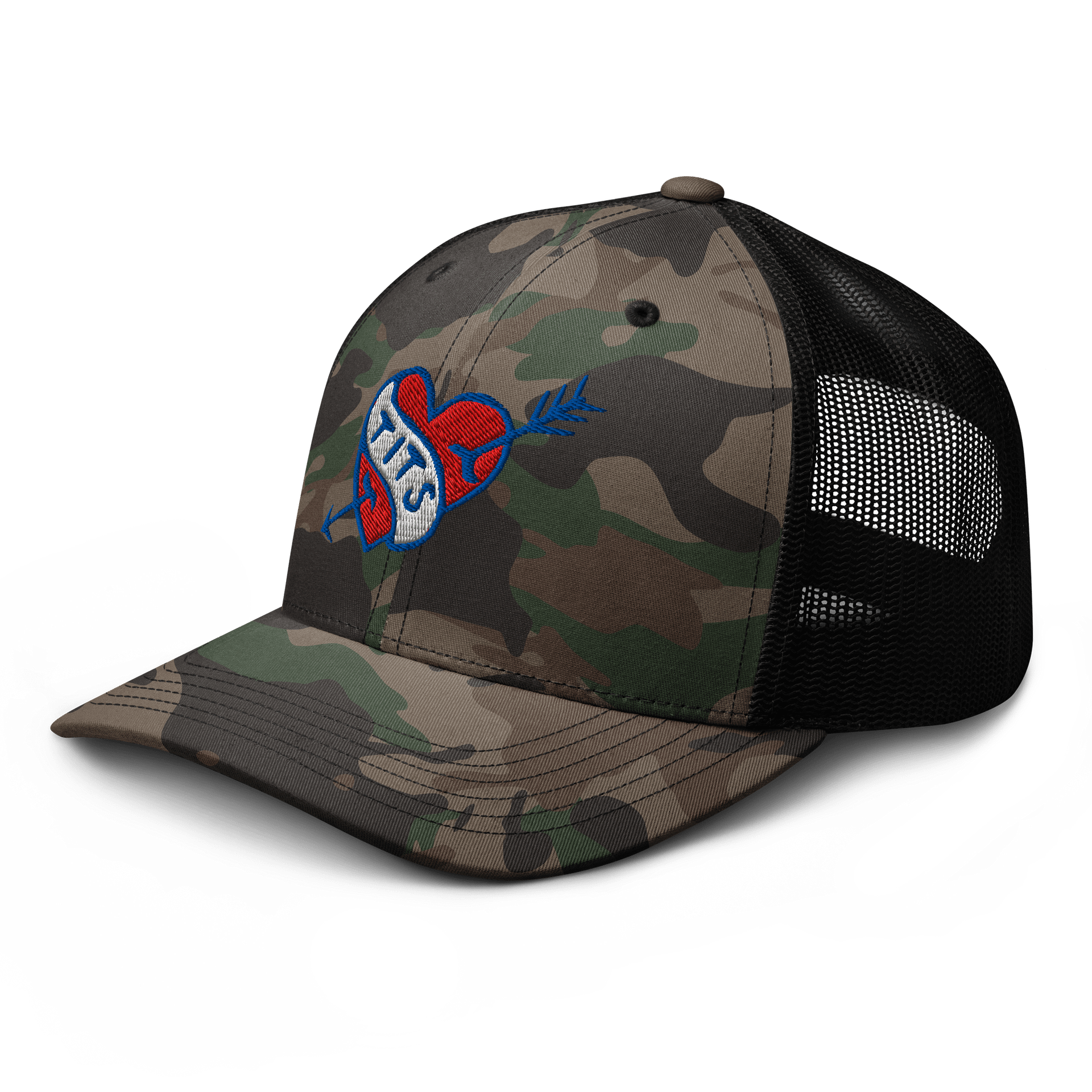 BREAK YOUR HEART Camo Trucker Hat RWB product image (4)