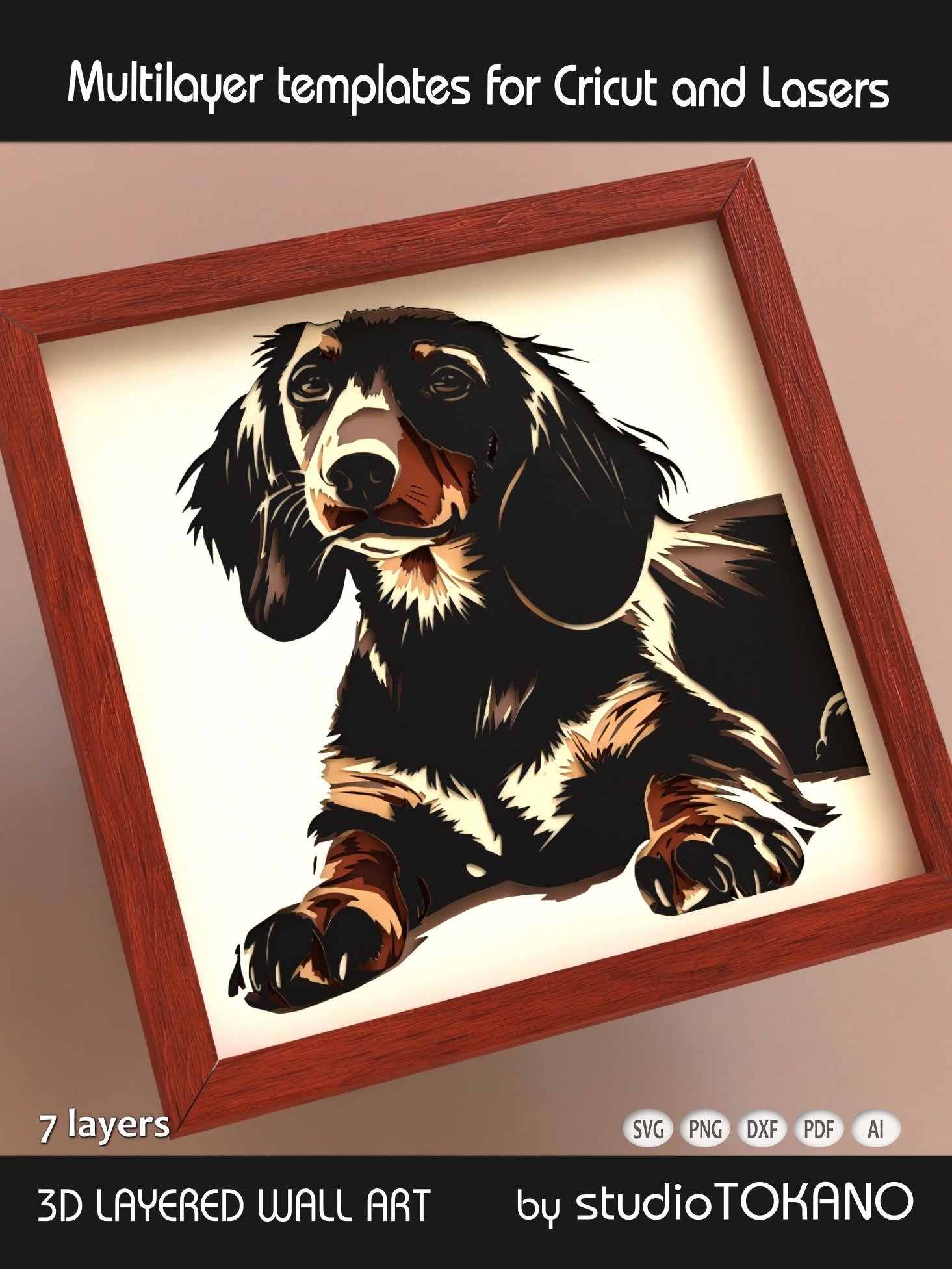 Dachshund 3D layered dog svg for Cricut product image (5)