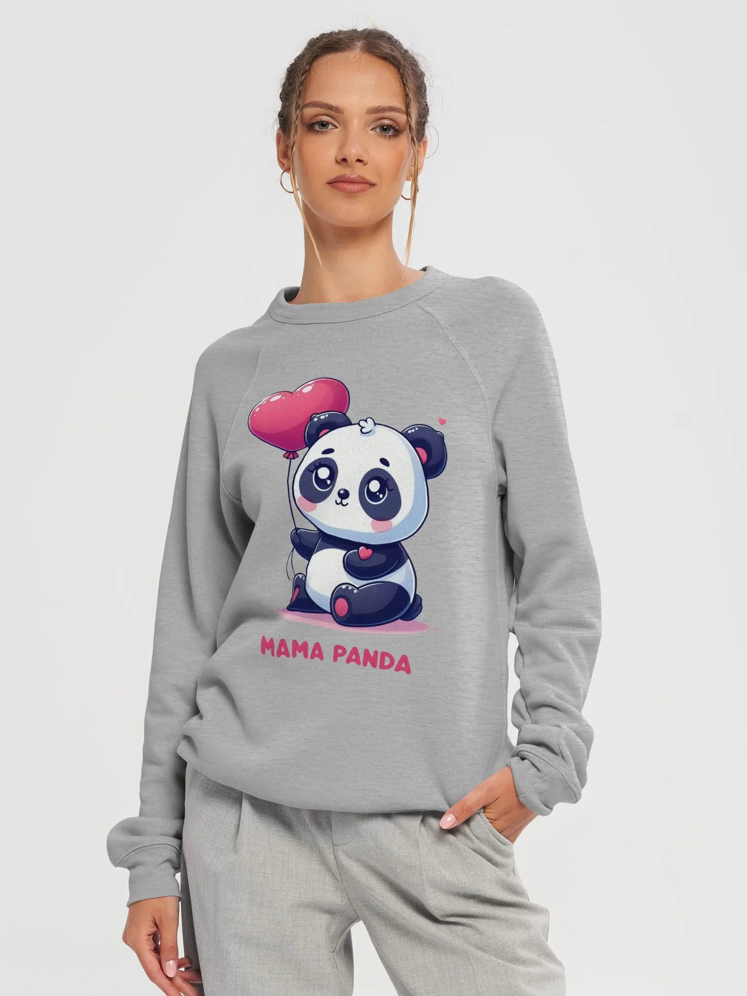 Mama Panda Heart Balloon Sweatshirt product image (10)
