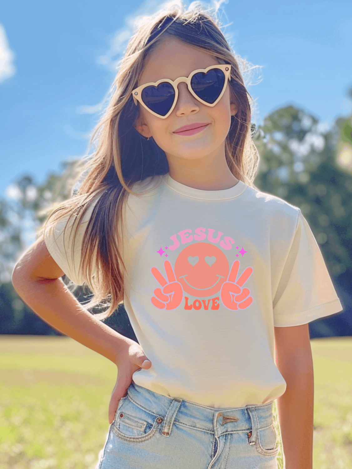 Jesus Love Peace Kids Tee product image (4)