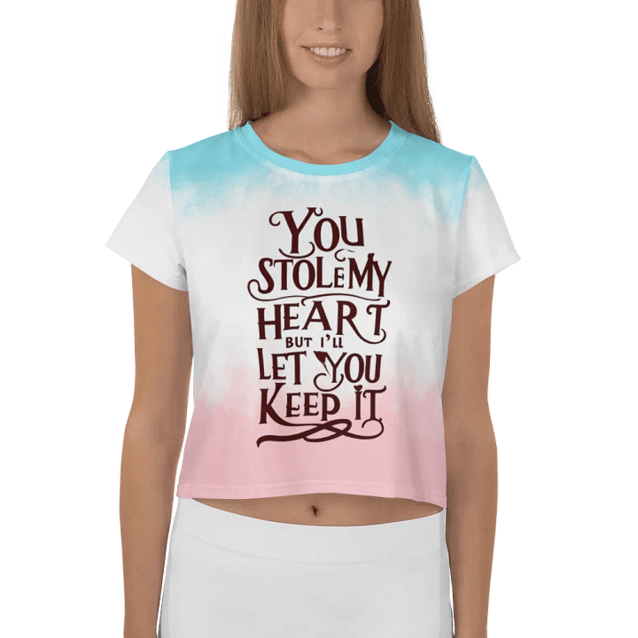 Valentine all over print crop tee product image (1)