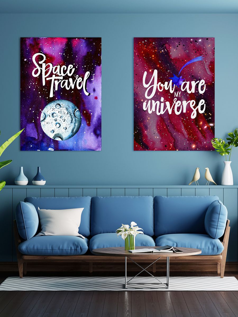 You are my Universe [neon/synthwave/vaporwave/watercolor] — aesthetic watercolor poster, neon space poster, retrowave poster, motivation quotes product image (2)