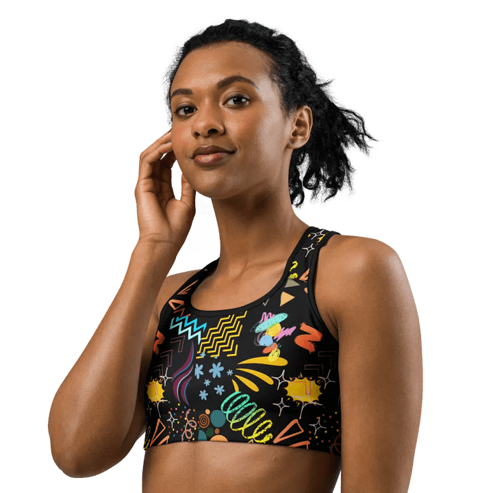 Vibrant Doodle Art Sports Bra product image (2)