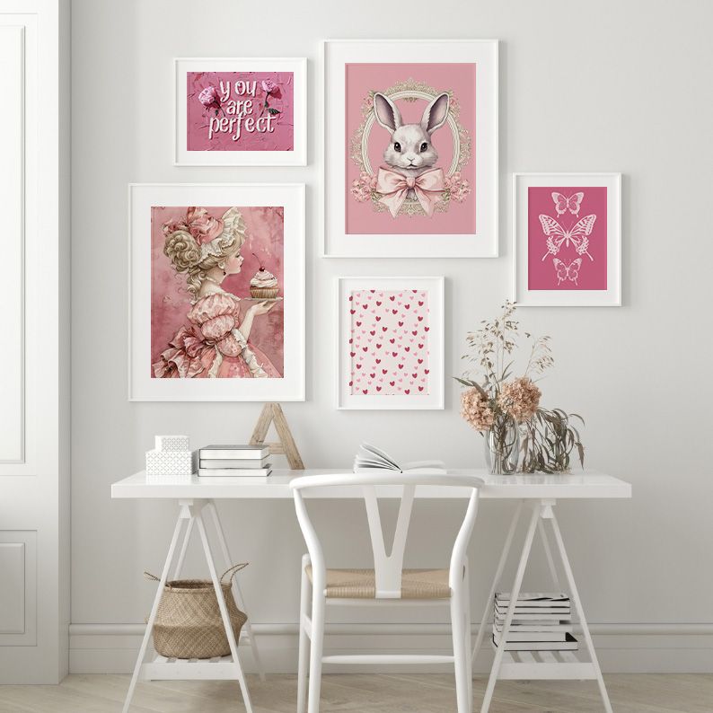 Coquette Gallery Wall Set of 22 DIGITAL Pastel Pink Prints product image (9)
