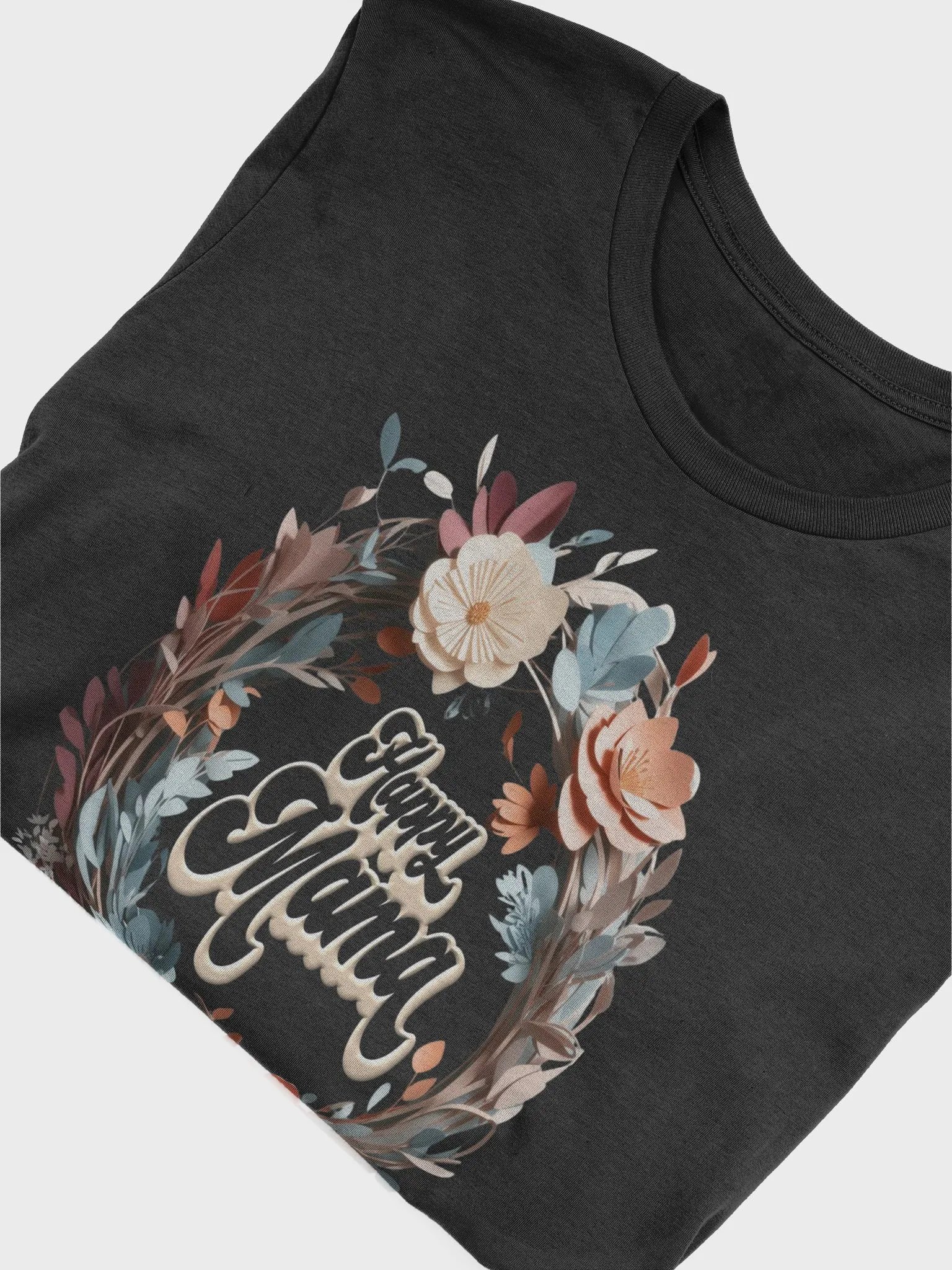 Mothers Day Floral Wreath Happy Mama T-Shir product image (4)