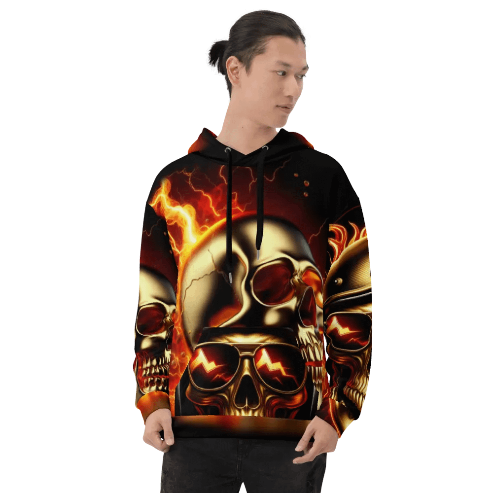 Metallic Inferno - Unisex Skull Hoodie #2 product image (8)