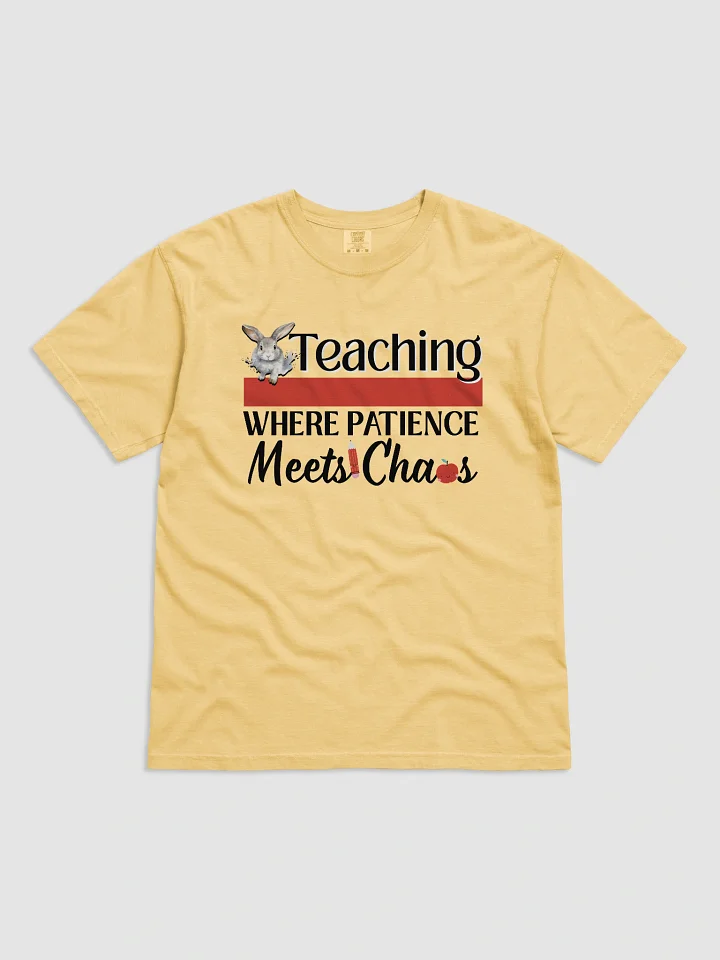Bunny Teaching Where Patience Meets Chaos, Teachers Comfort Colors T-shirt product image (2)