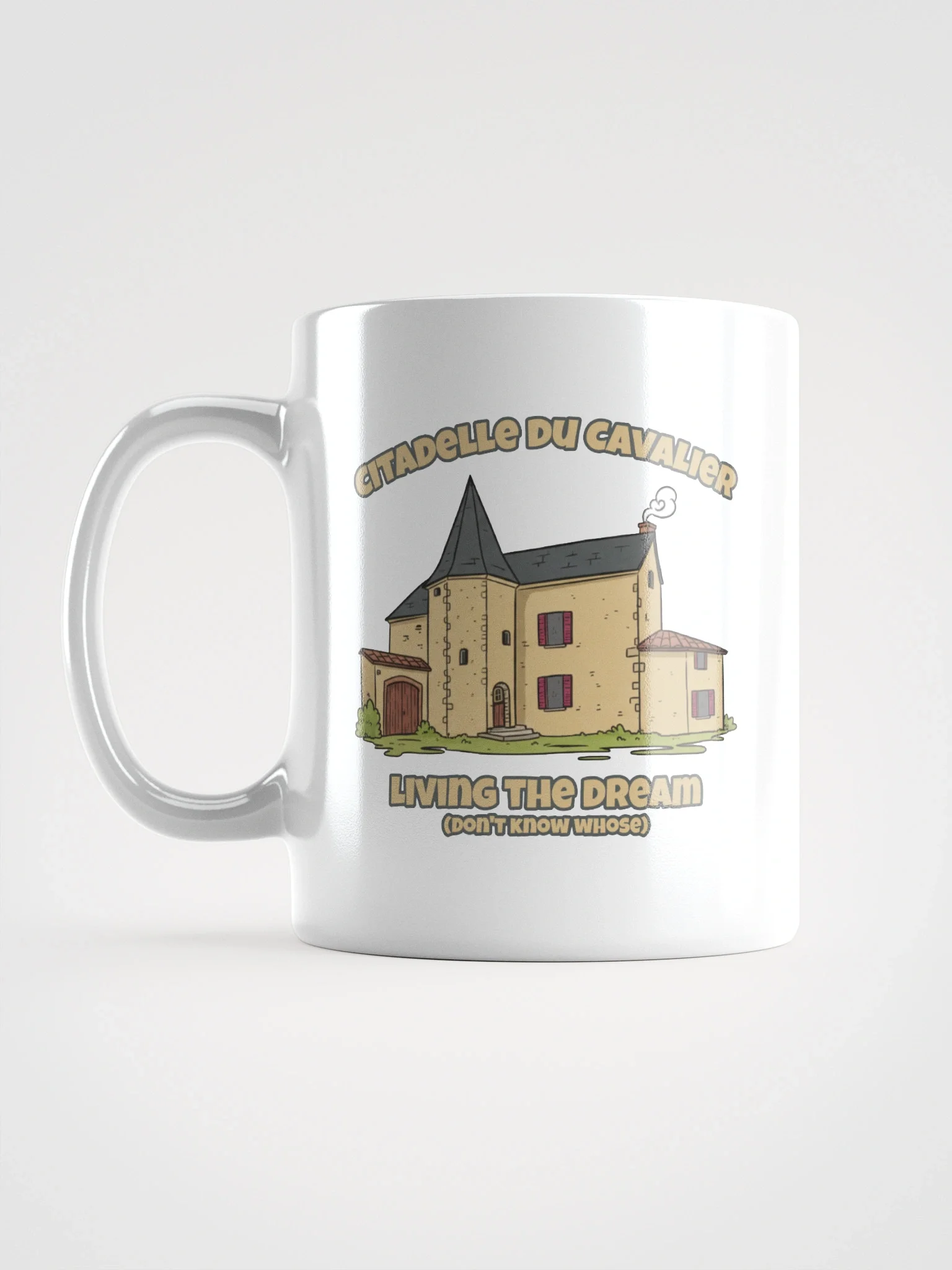 White Glossy Mug with Living The Dream (Don't Know Whose) product image (1)