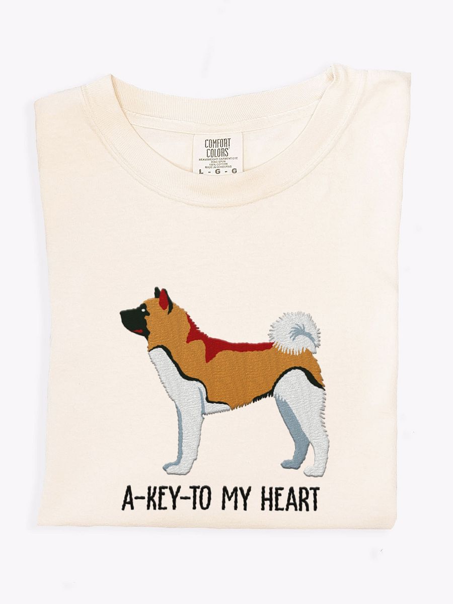 A-Key-To My Heart T-Shirt(Embroidered) of an American Akita product image (1)