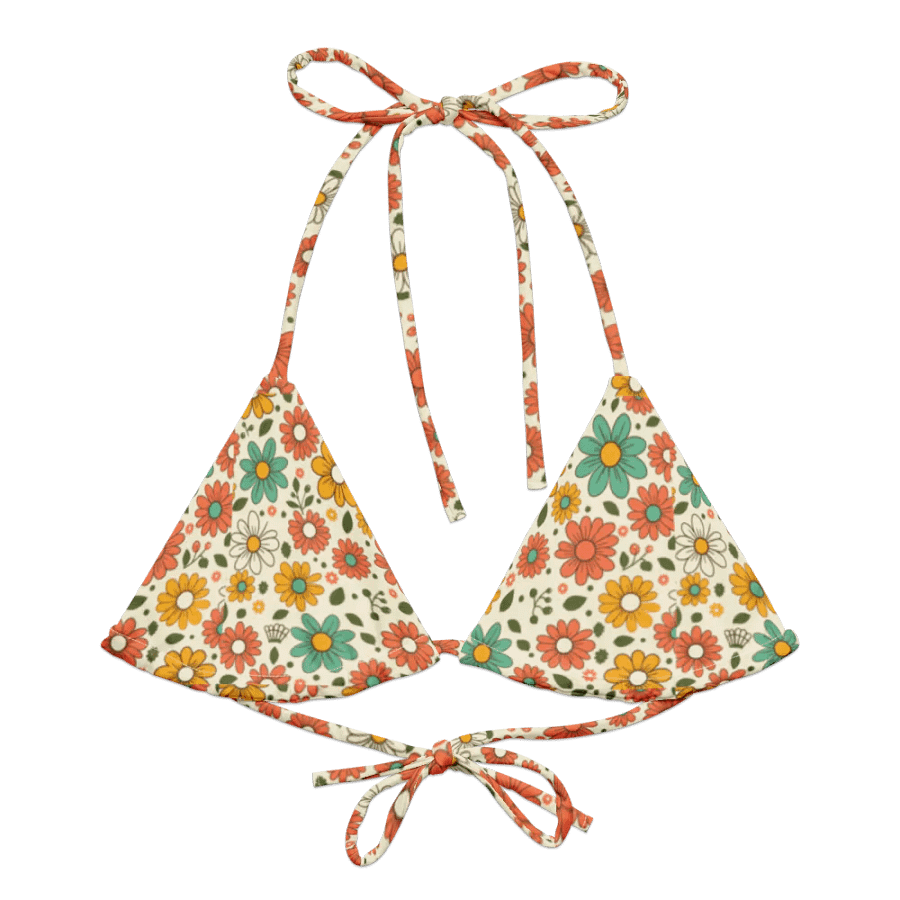 Retro Bloom String Bikini Top – Floral Vibes & Feel-Good Energy product image (2)