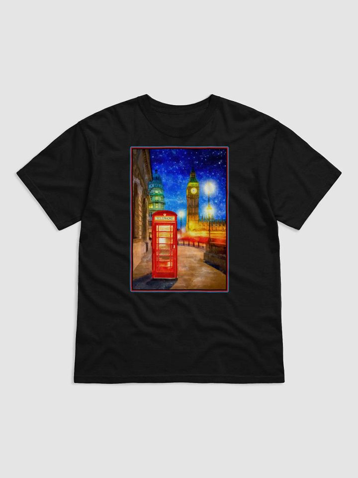 London Phone Box Art – Big Ben At Night T-Shirt product image (6)