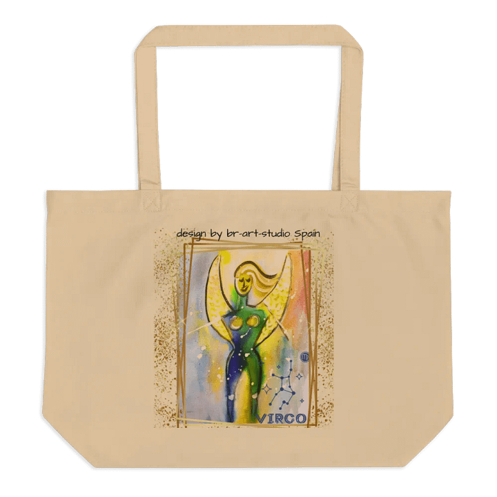 zodiac sign Virgo with constellation, original painting printed on tote bag product image (1)