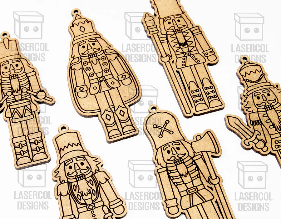 Christmas Nutcrackers Ornaments (6 Styles) - Laser Cut Files product image (3)