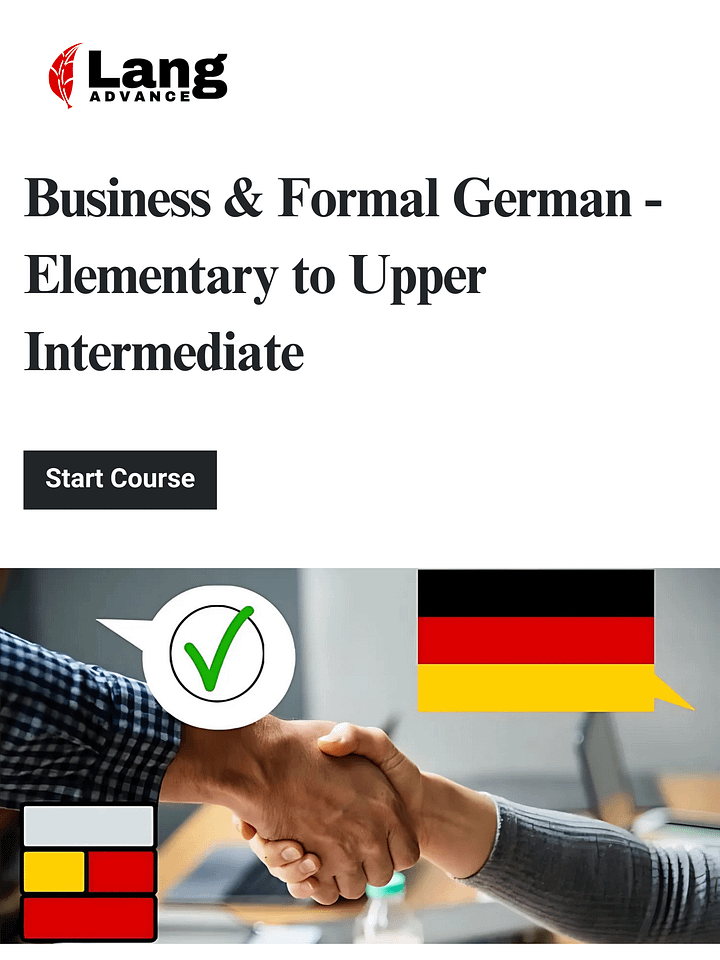 Business & Formal German - Elementary to Upper Intermediate product image (1)