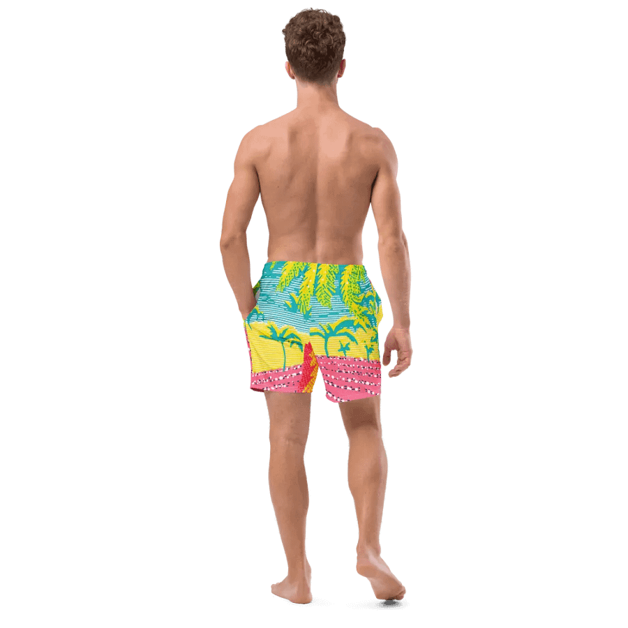 Neon Tropical Paradise All-Over Swim Trunks product image (10)
