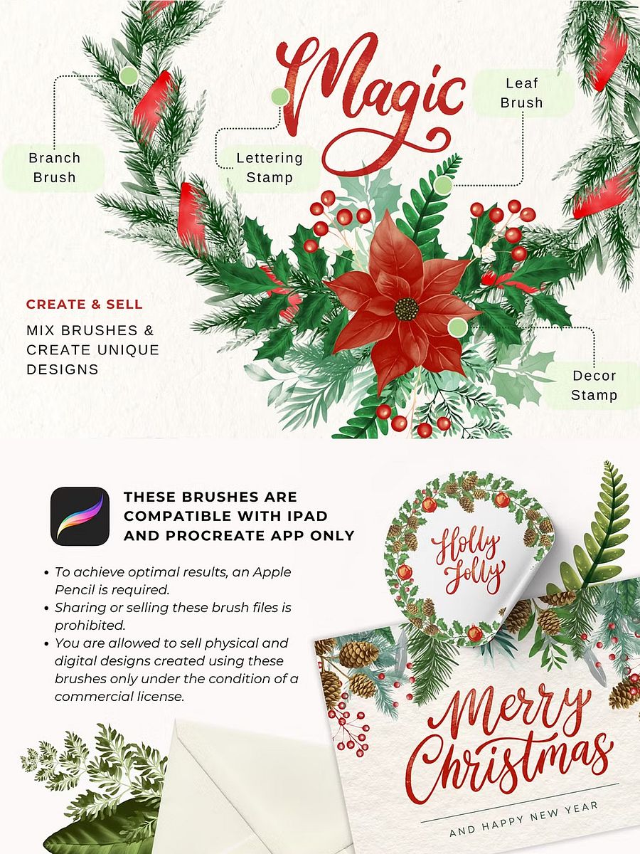 Christmas Procreate Brushes Bundle product image (5)