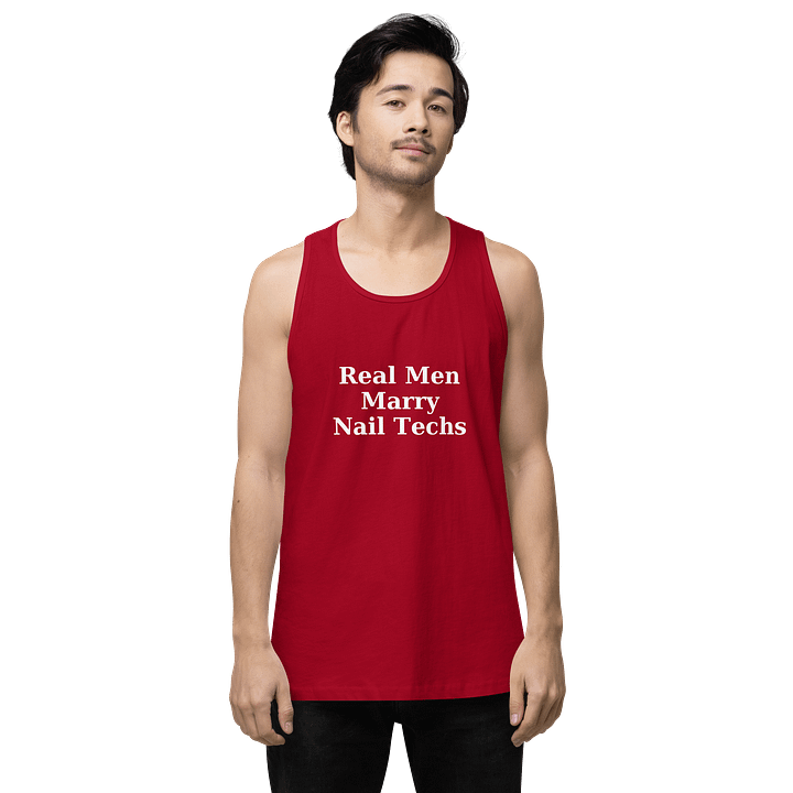 Real Men's Tank Top (white print) product image (1)