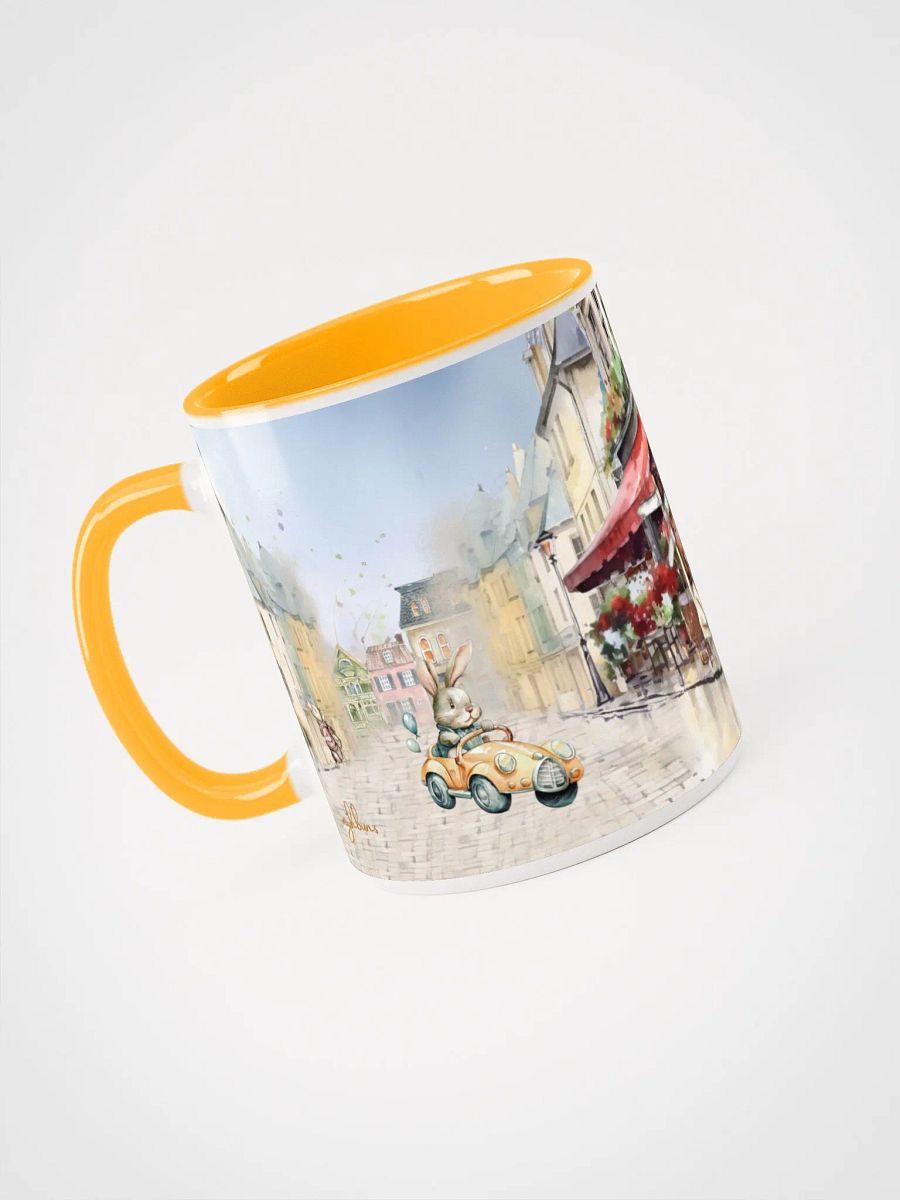 Mice In Paris Ceramic Mug | Vintage Parisian Scene | Whimsical Mouse & Bunny Characters product image (3)