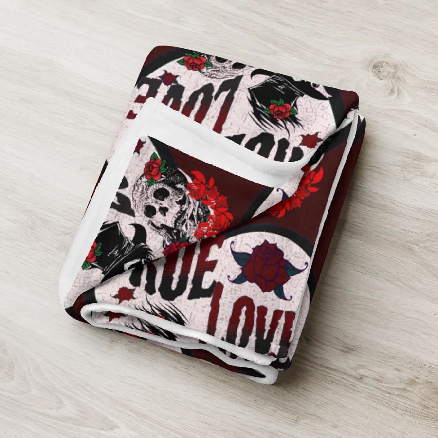 True Love Red & Black Throw Cover product image (4)