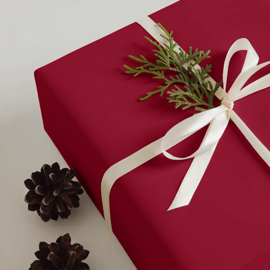 Carmine Red Solid Holiday Christmas Wrapping Paper Sheets (3) product image (12)
