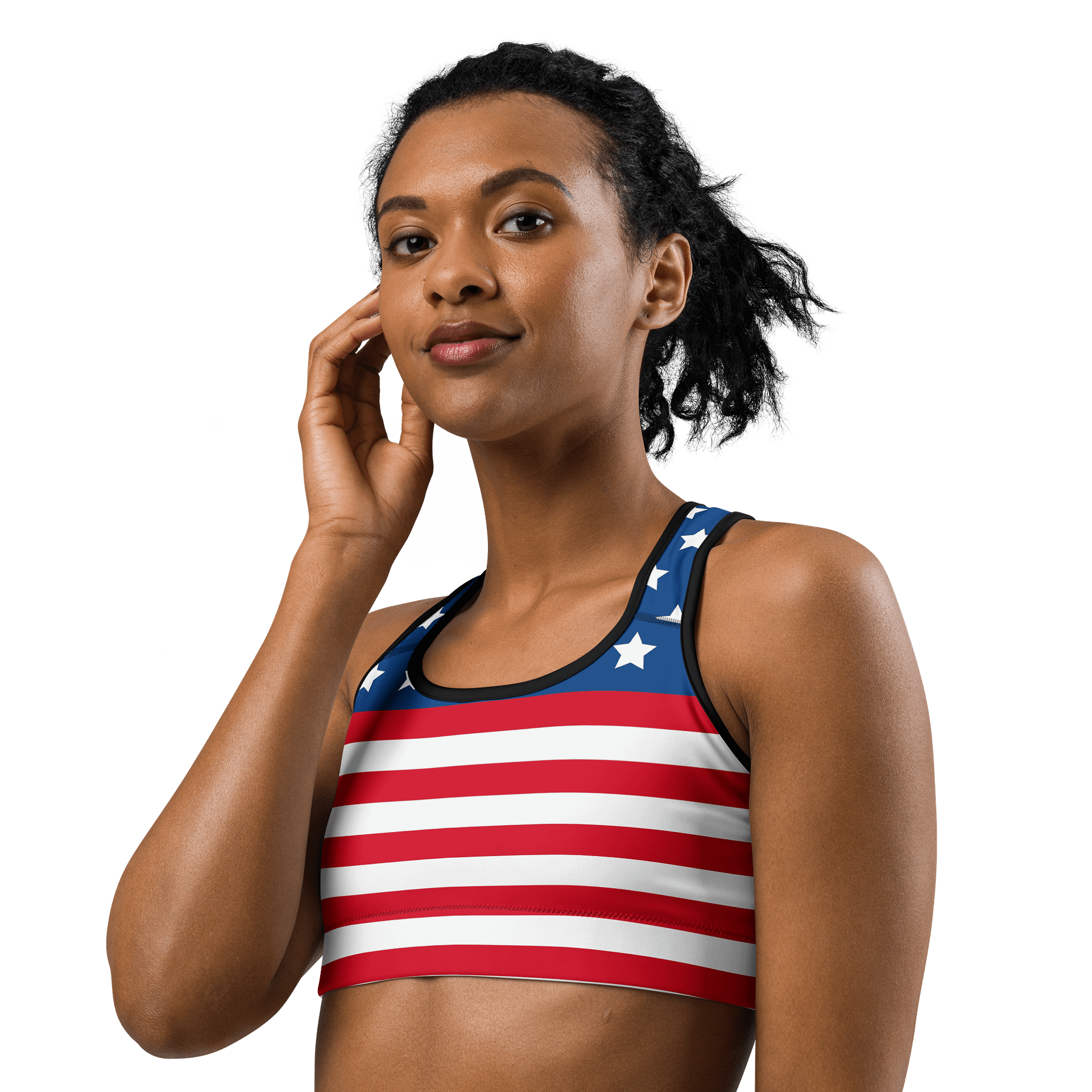 Patriotic Stars & Stripes Sports Bra product image (3)
