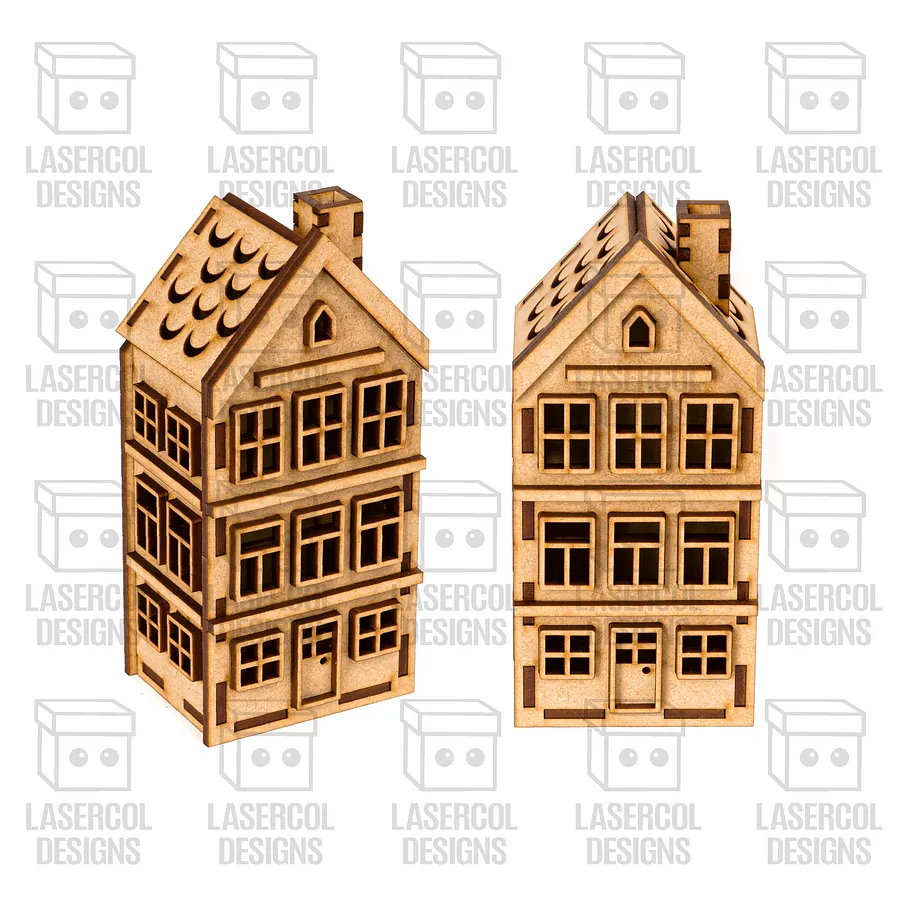 Christmas Houses Set 2 (5 Styles) - Laser Cut Files product image (5)