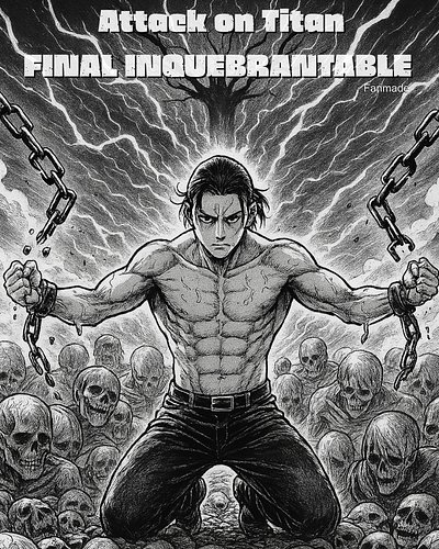 Attack on Titan: FINAL INQUEBRANTABLE – Fanmade Manga

⸻

Descripción:
Una nueva visión. Un destino reescrito.
FINAL INQUEBRA...