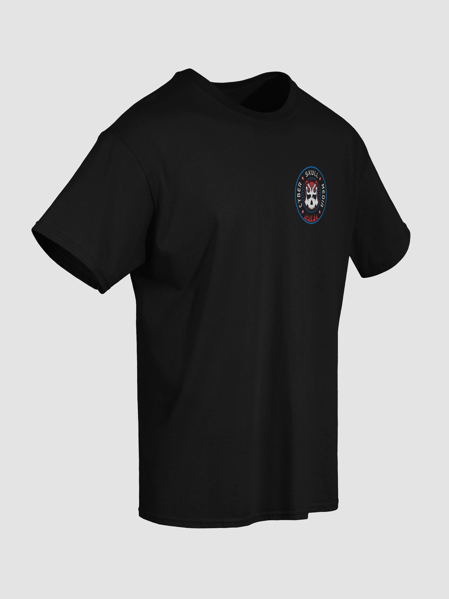 Red, White, & Blue Cyber Skull Media Logo Tee v2 (Basic) product image (4)