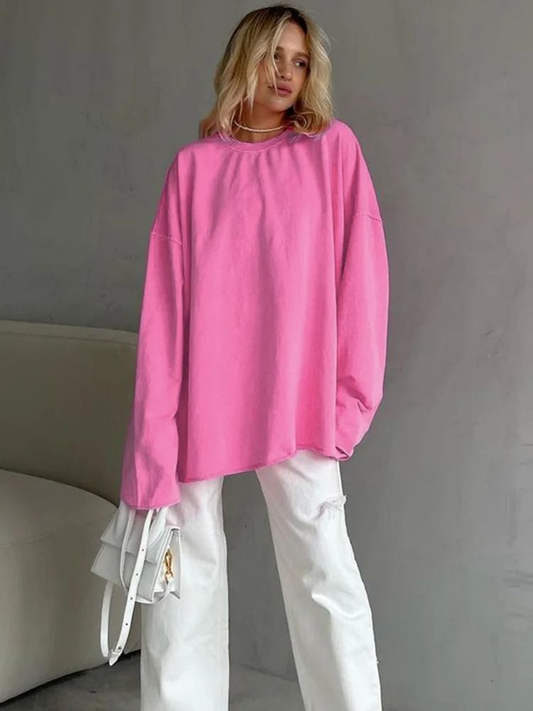 Round Neck Long Sleeve Oversized Tshirt product image (5)