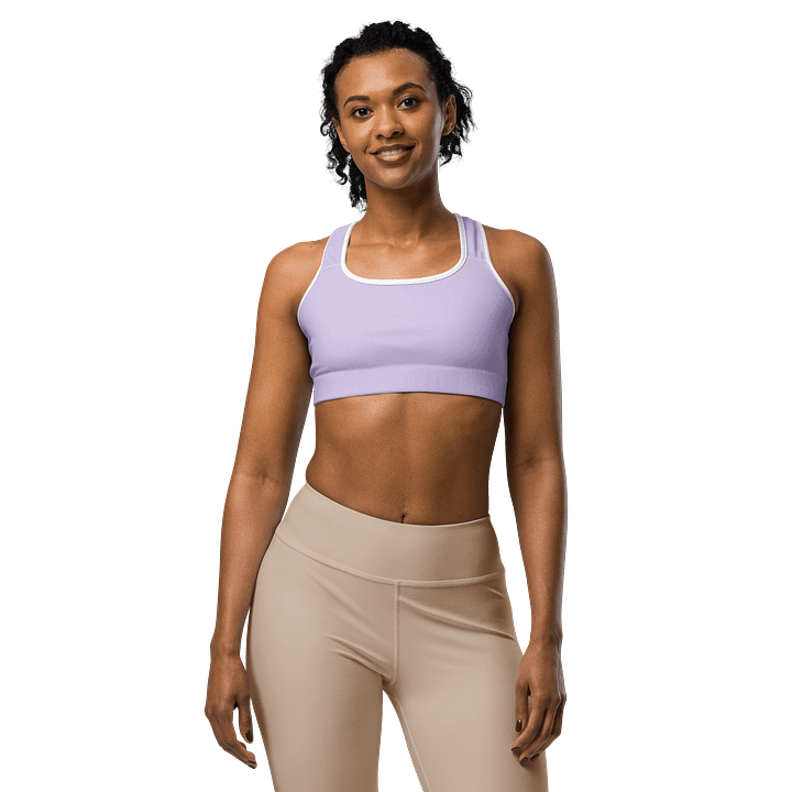 Soft Lilac Solid Color & White Lining Sports Bra product image (1)
