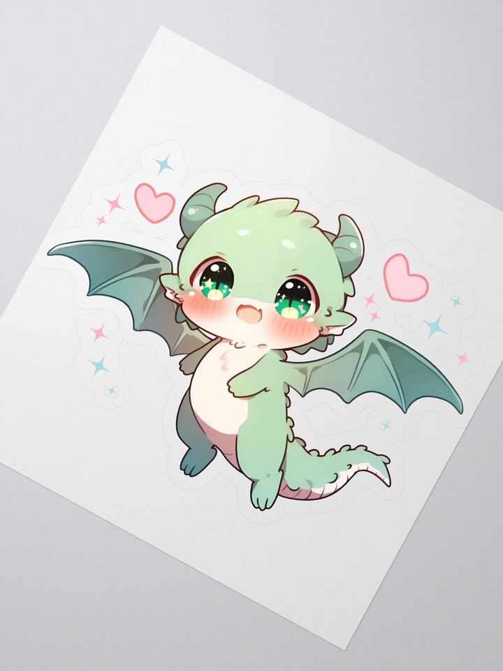 Cute Baby Dragon Sticker | Kawaii Fantasy Creature Decal | Adorable Chibi Dragon Vinyl Sticker for Laptop, Water Bottle, Planner product image (2)