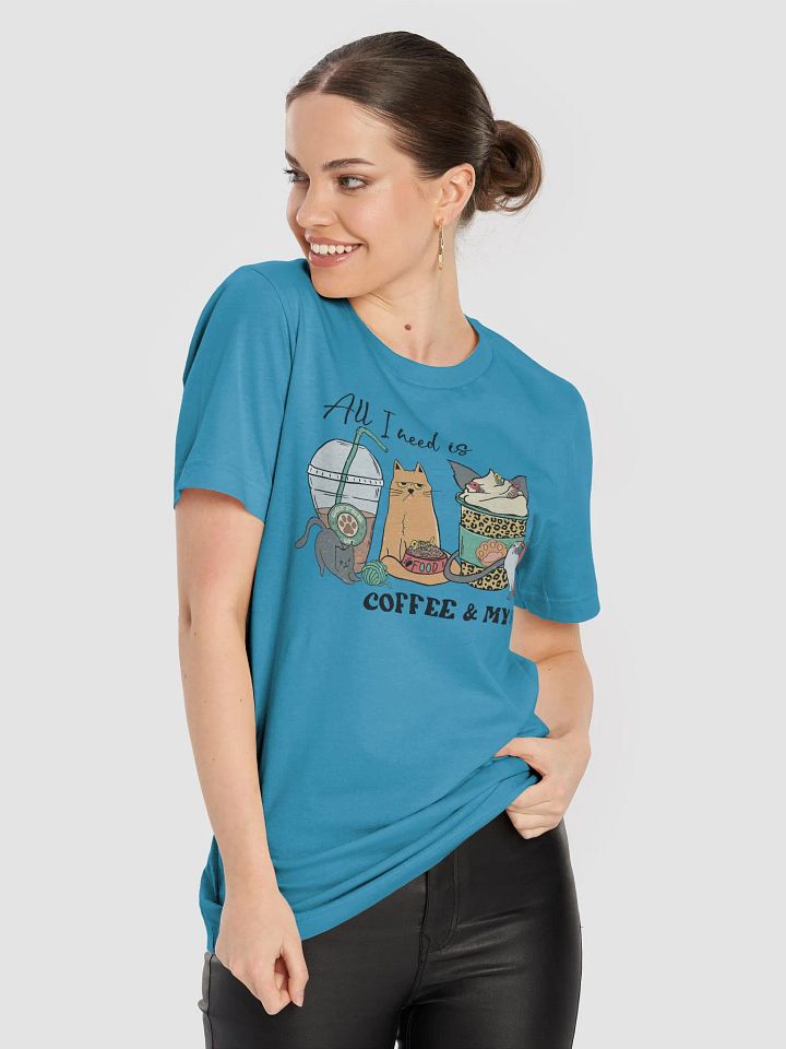 All I Need is Coffee & My Cat T-Shirt - Cute and Fun Cat Lover Apparel product image (2)