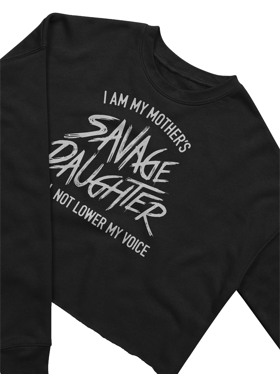 Savage Daughter Women's Fleece Crop Sweatshirt (white print) product image (1)