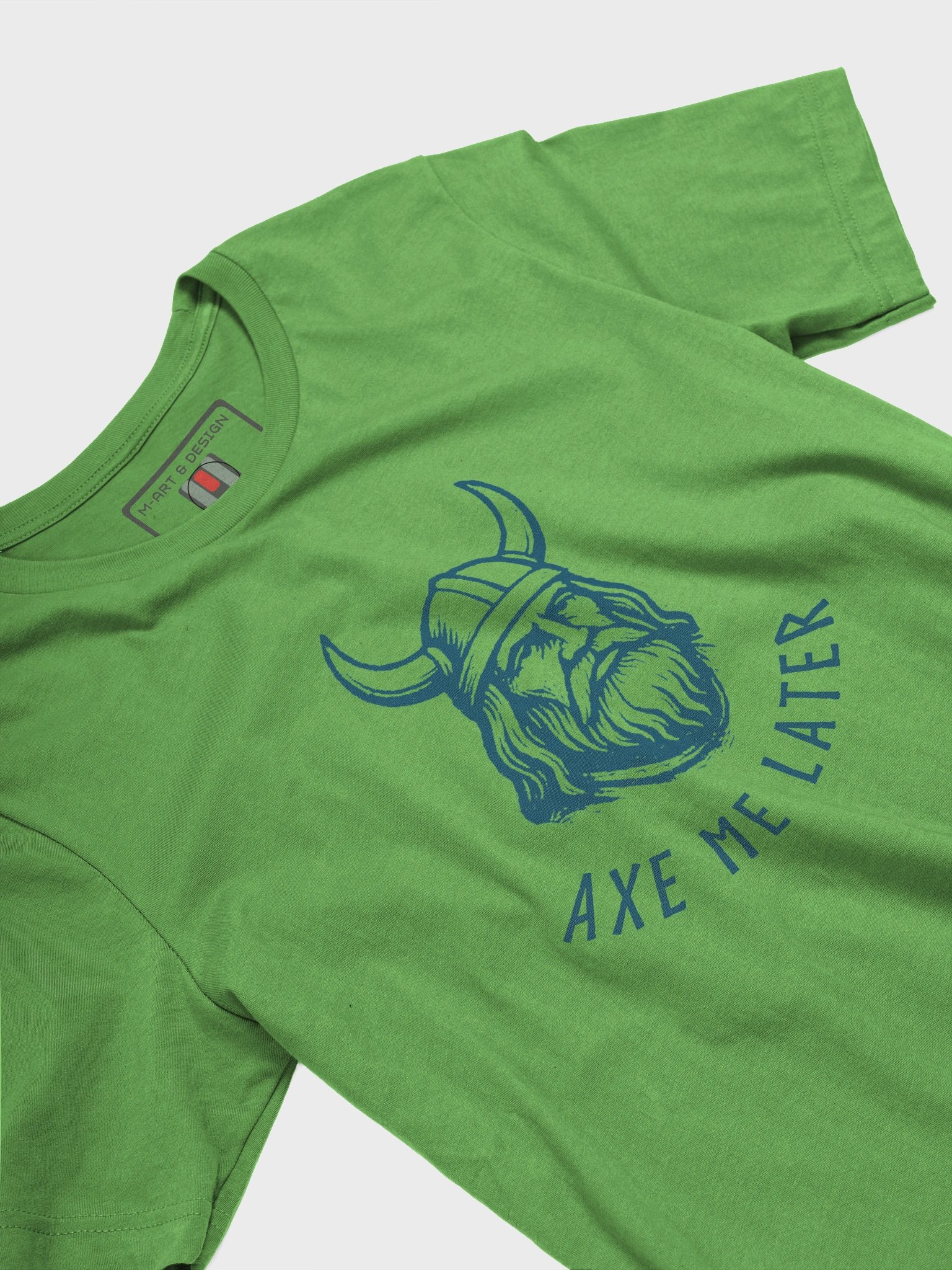 Monochrome Fury – Viking War Chief Tee Description: "Axe Me Later" product image (2)