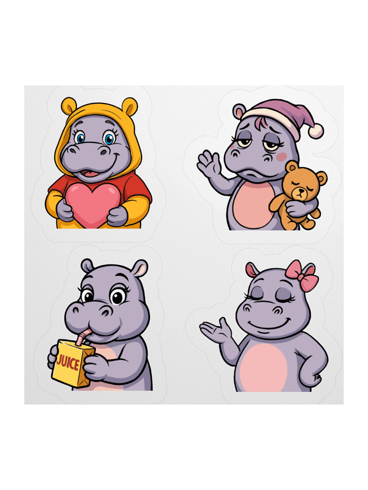 Hippo stickers product image (1)