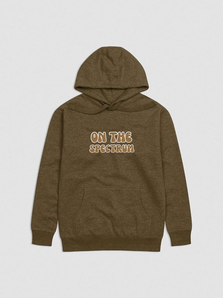 ON THE SPECTRUM lined design (lg., white and brass) embroidered heavyweight hoodie product image (9)