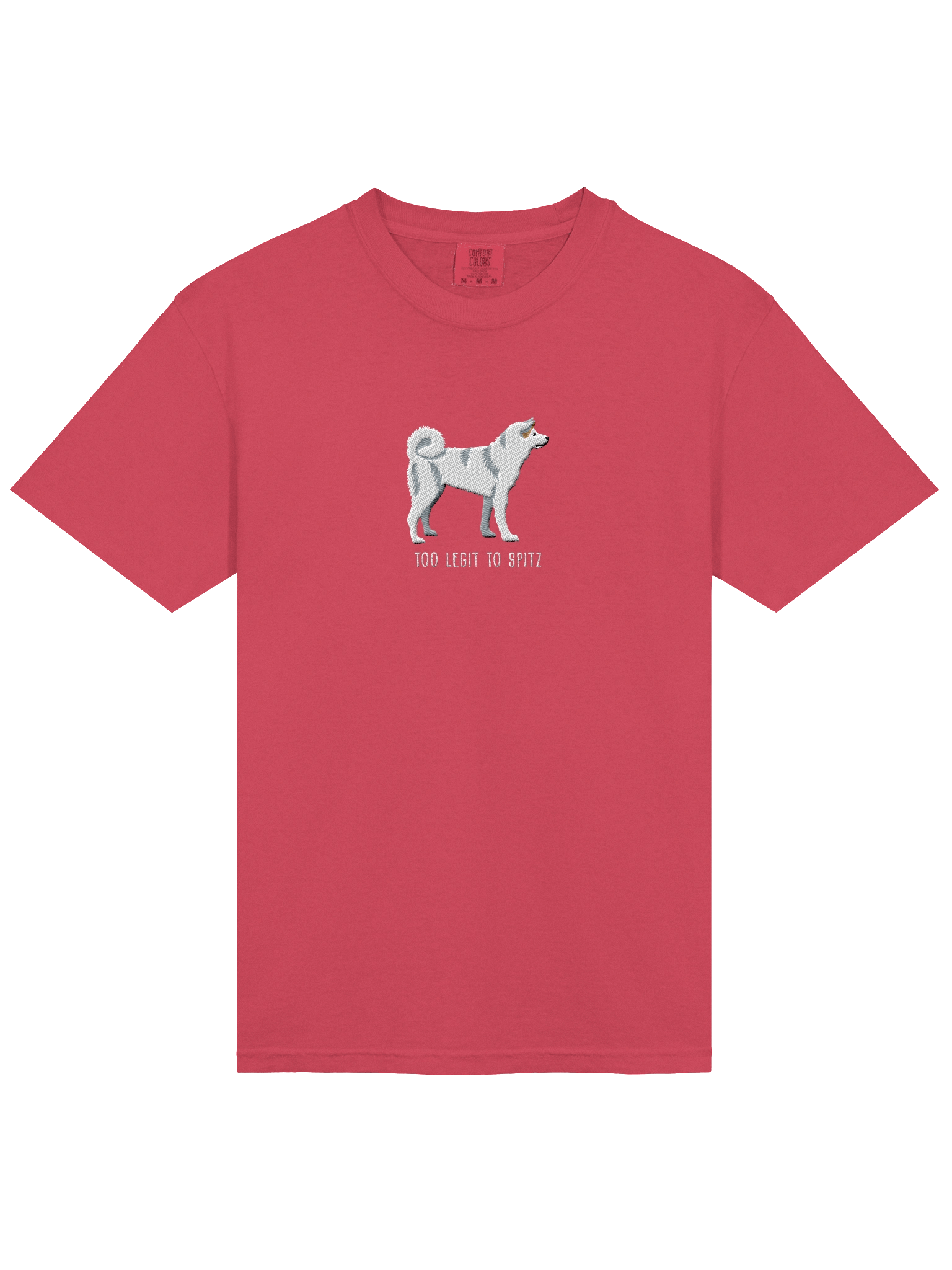 Too Legit to Spitz T-Shirt(Embroidered) of a Japanese Akita Inu(White) product image (43)
