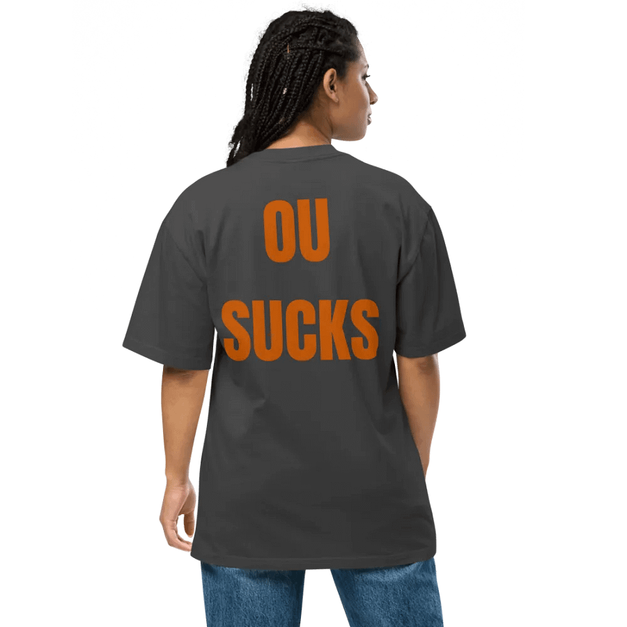 OU SUCKS Red River Rivalry Bold Statement Oversized T-Shirt product image (7)