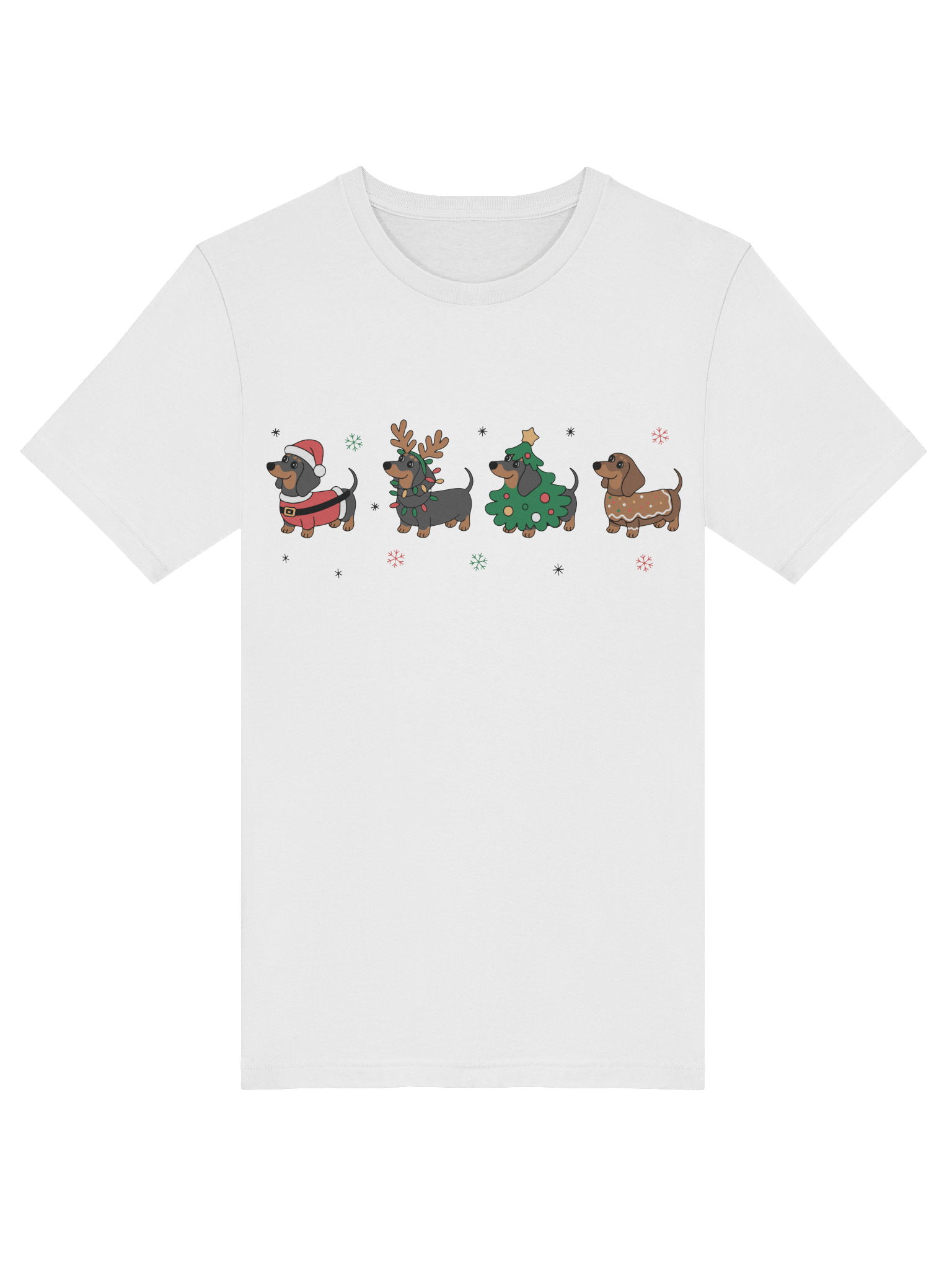 Christmas Dachshund Squad T-Shirt – Santa, Reindeer, Tree & Gingerbread Wiener Dogs product image (6)