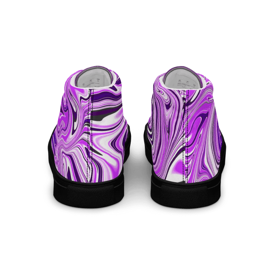 Women's High Top Canvas Shoes - Purple Digital Fluid Art product image (4)
