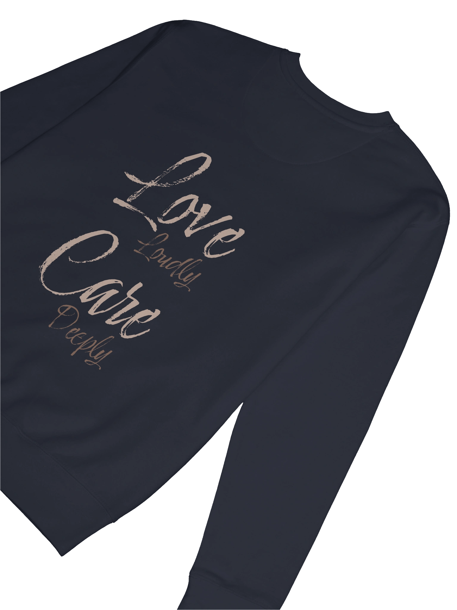 “Love Loudly, Care Deeply” Premium Navy Sweatshirt – Unisex Fit product image (8)