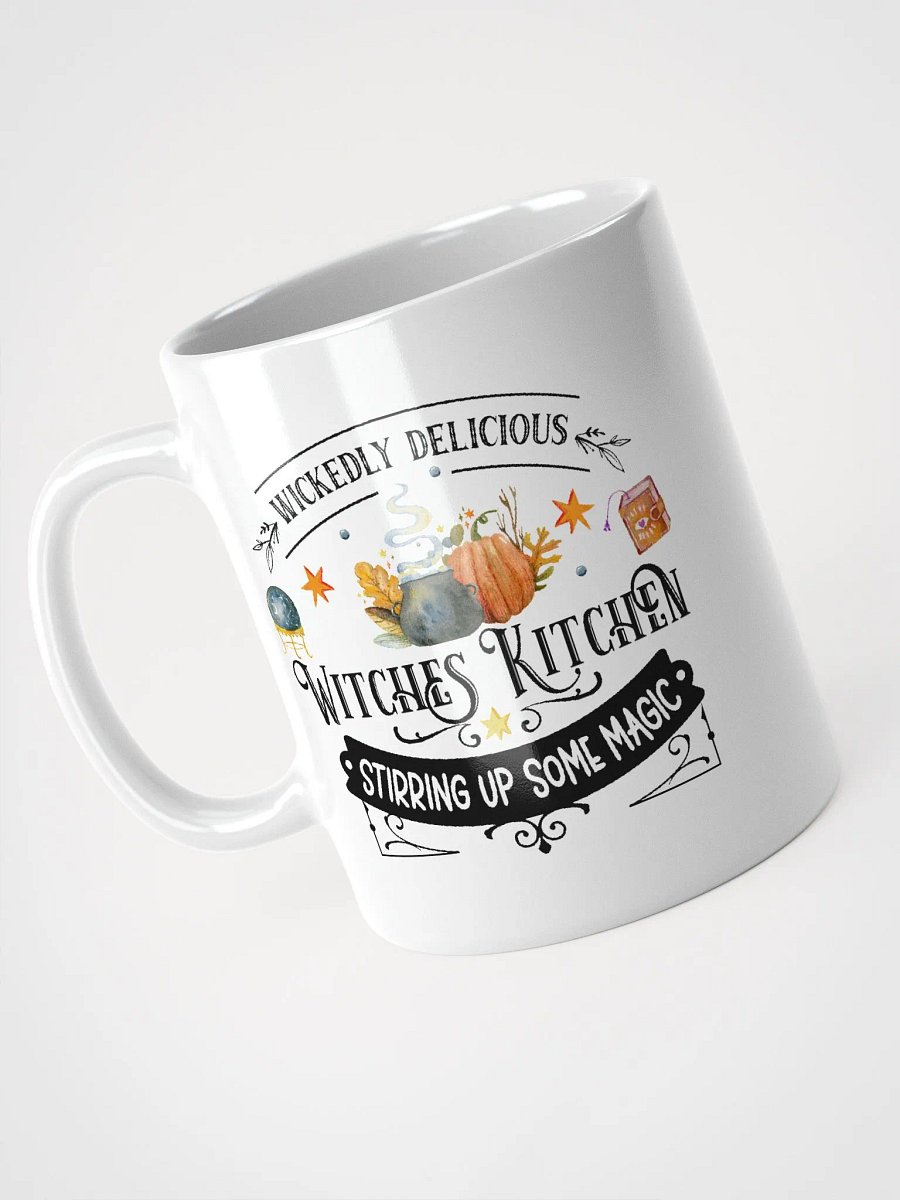 Wickedly Delicious Stirring Up Some Magic WHITE GLOSSY MUG - Witchy, Kitchen Witch, Magic Kitchen Gift product image (3)
