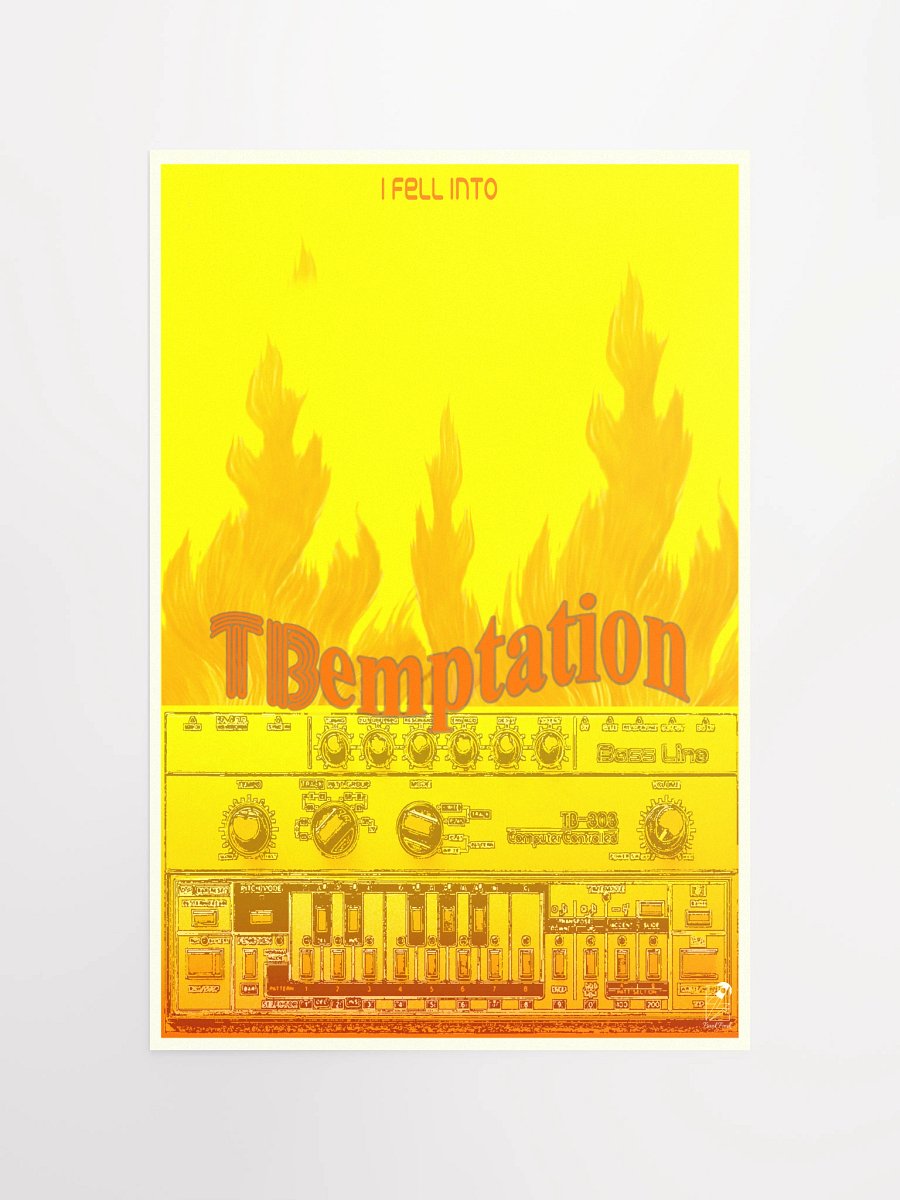 I fell into TBemptetion, Roland TB 303 tribute, by Frank Fonik, Techno EDM Matte Paper Poster product image (7)