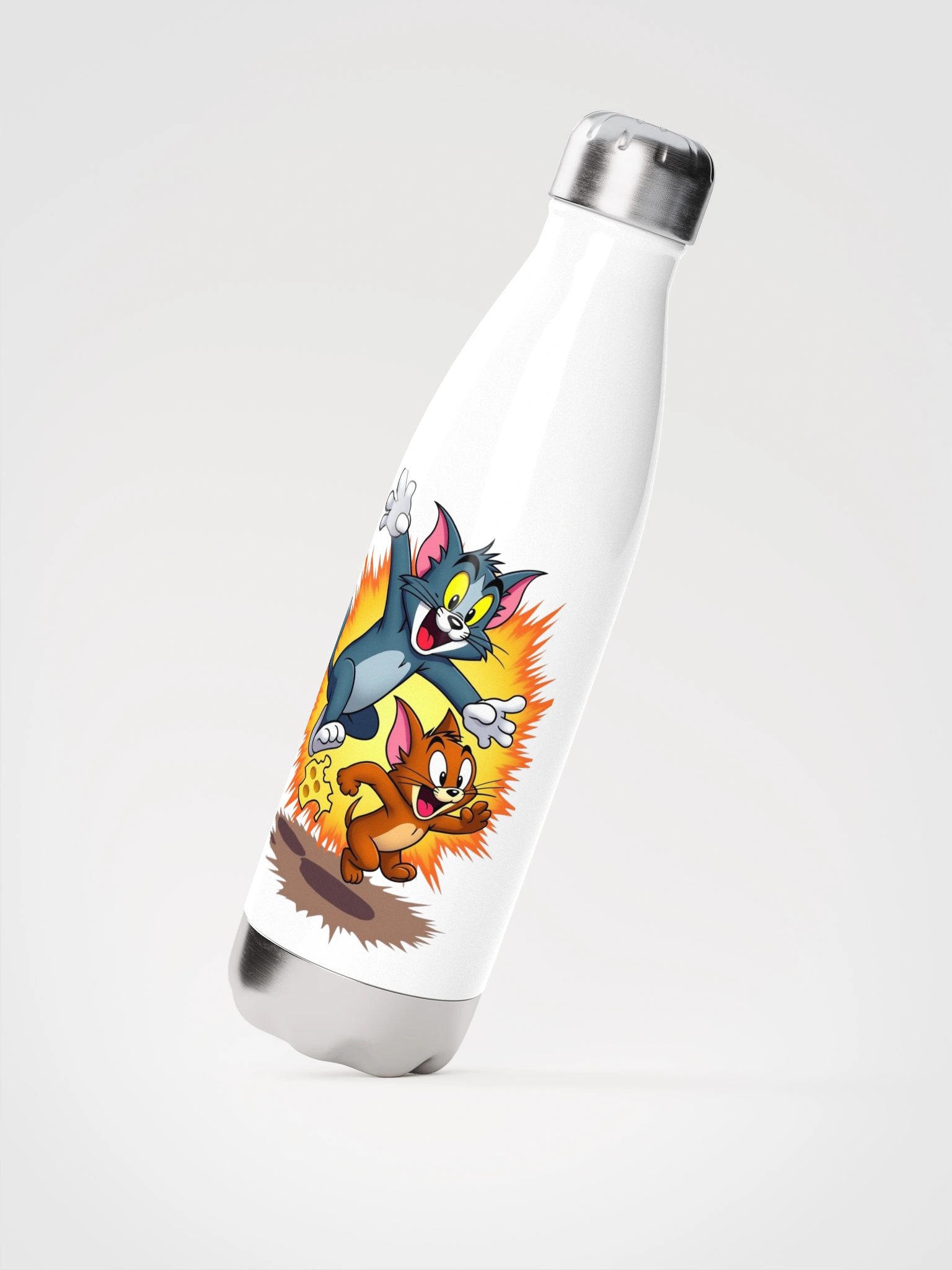 Dynamic Cat and Mouse Stainless Steel Water Bottle product image (2)