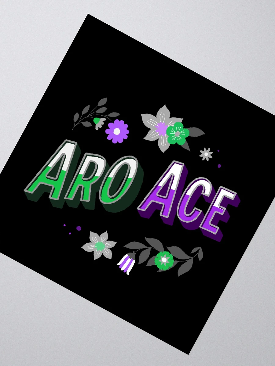 Floral Aro Ace Sticker (Classic Palette) product image (5)