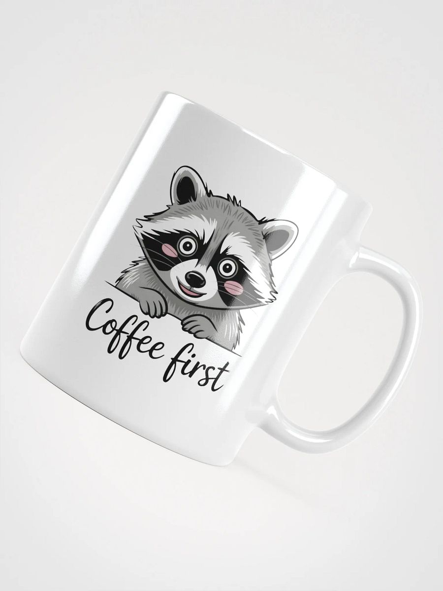 Coffee First Raccoon Mug | Cute Animal Mug product image (4)