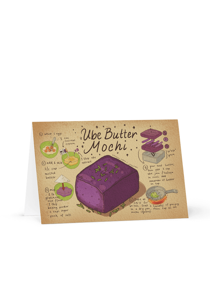 Ube Butter Mochi Recipe Art Print Greeting Card product image (1)